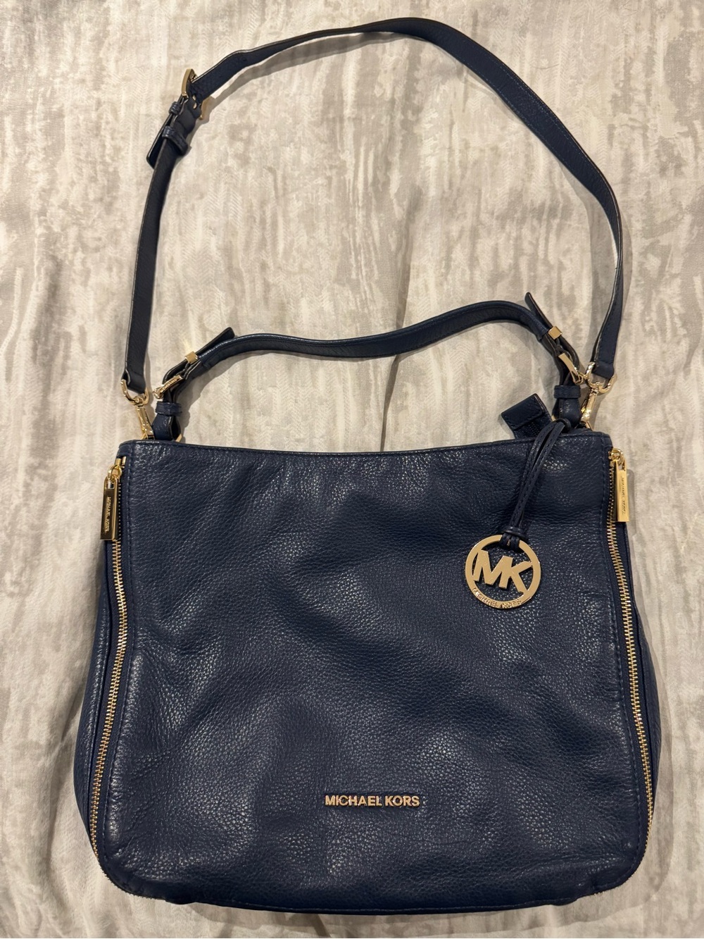 Michael Kors Navy Blue Leather Handbag Purse